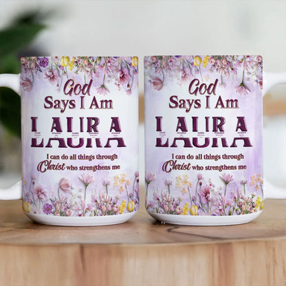 God Says I Am | Personalized Ceramic Coffee Mug
