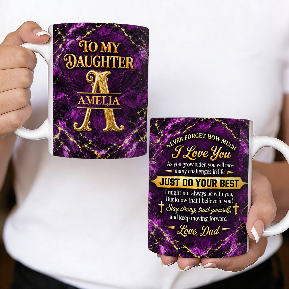 To My Daughter Granddaughter My Son My Grandson I Love You | Personalized Ceramic Coffee Mug