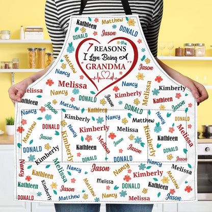 The Reason I Love Being A Grandma | Personalized Apron With Pocket