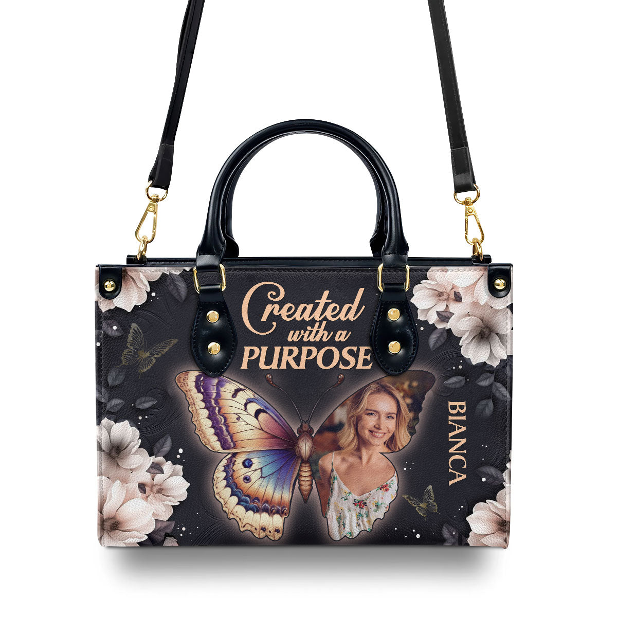 Created With A Purpose | Personalized Leather Handbag JSLHBPH833M