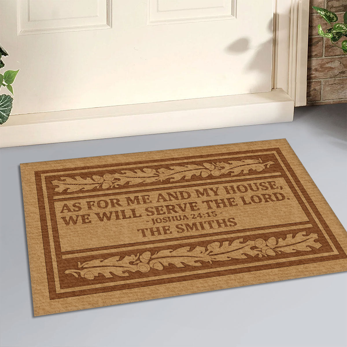 As For Me And My House We Will Serve The Lord | Personalized Doormat JSDMPM1597L