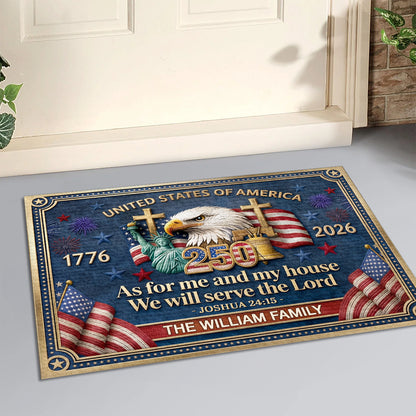 As For Me And My House We Will Serve The Lord | Personalized Doormat