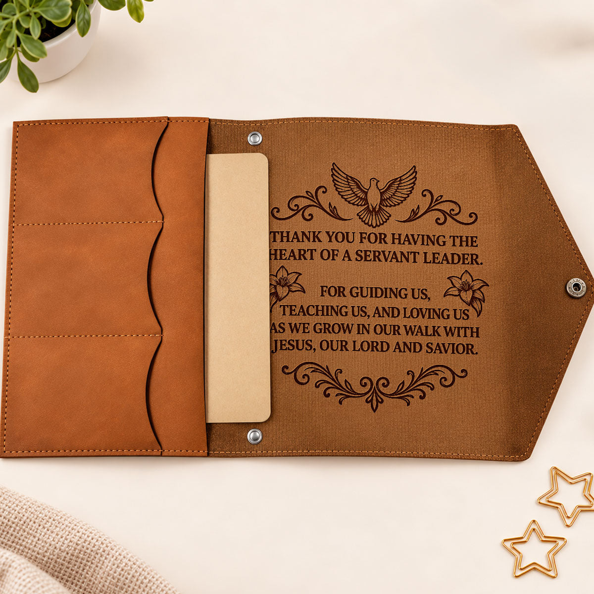 To Our Pastor Thank You For Having The Heart Of A Servant Leader | Personalized Envelope Journal