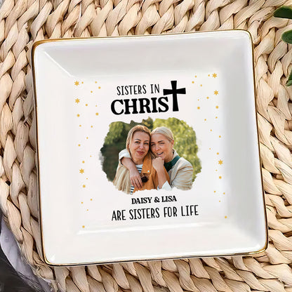 Sisters In Christ Photo Upload | Personalized Jewelry Dish JSJDHLL2831T