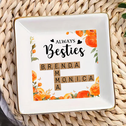 Always Besties Crossword Puzzle | Personalized Jewelry Dish