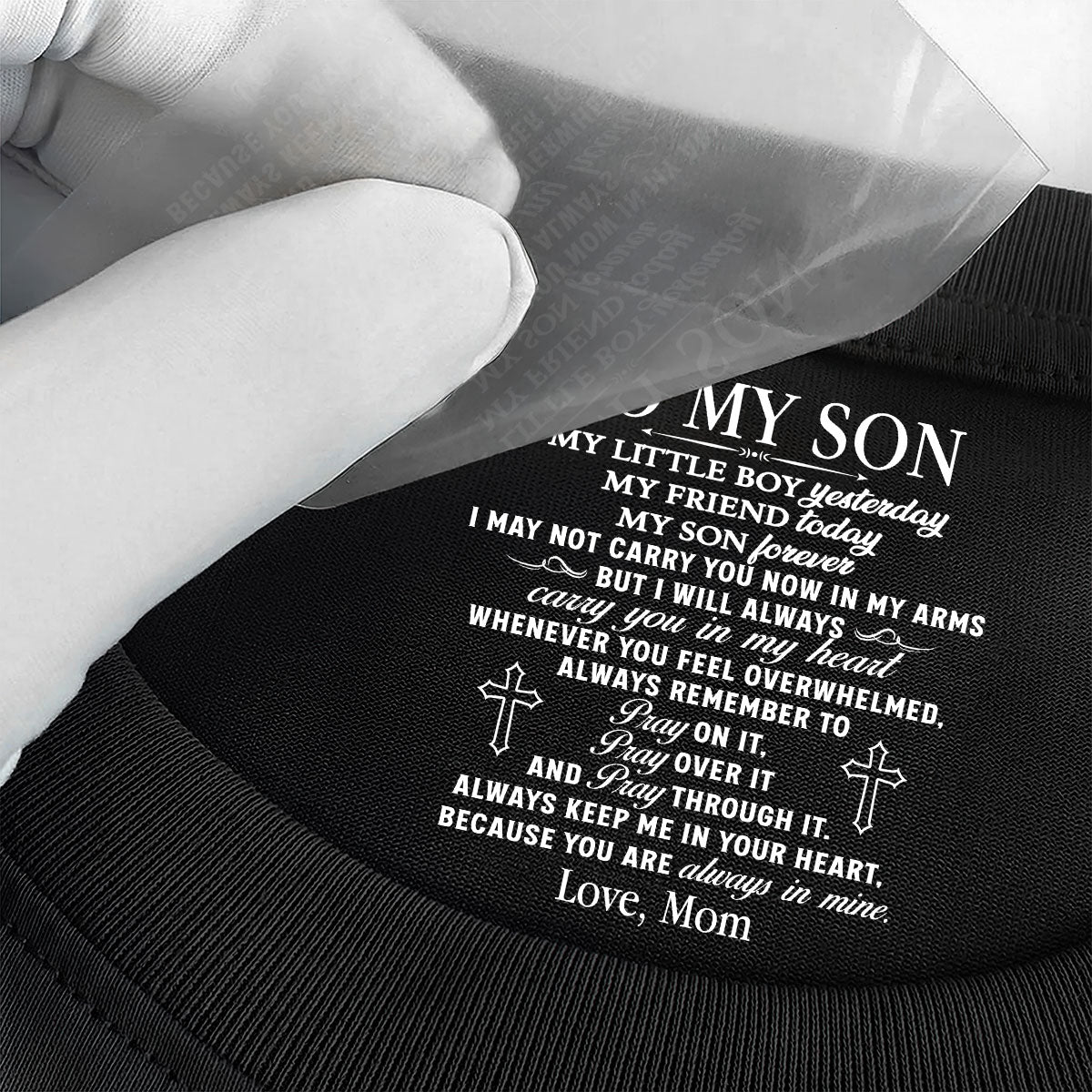 Pray On It Pray Over It Pray Through It | Personalized Shirt With Design Inner Neck
