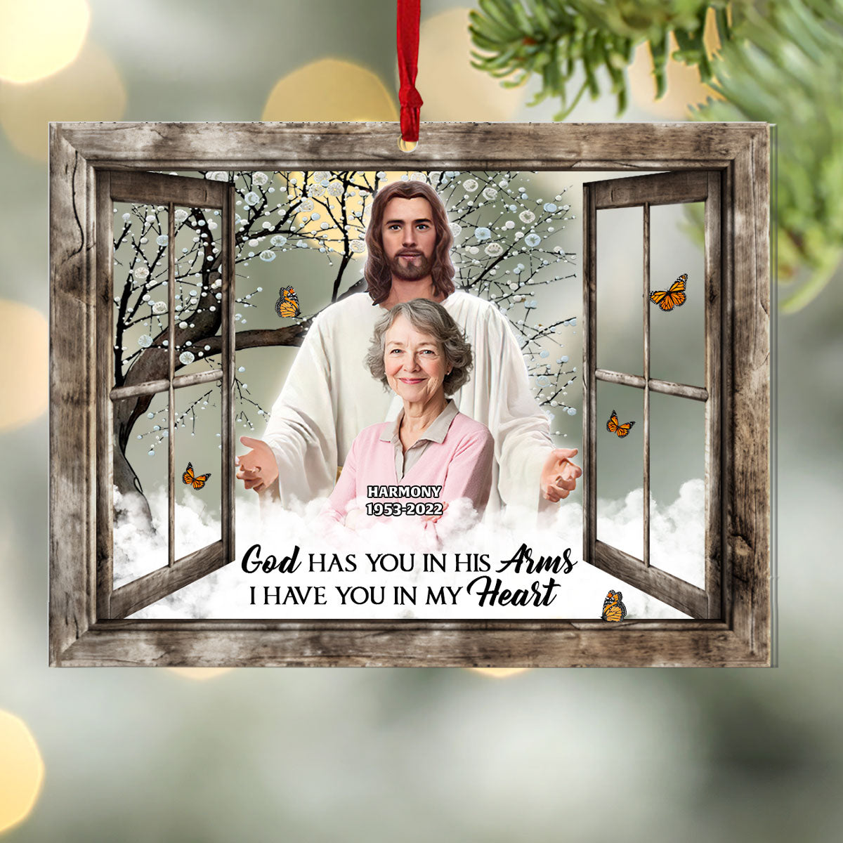 God Has You In His Arms I Have You In My Heart | Personalized 1-Side Acrylic Ornament