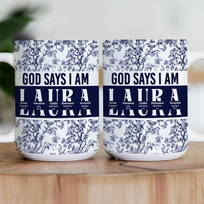 God Says I Am | Personalized Ceramic Coffee Mug