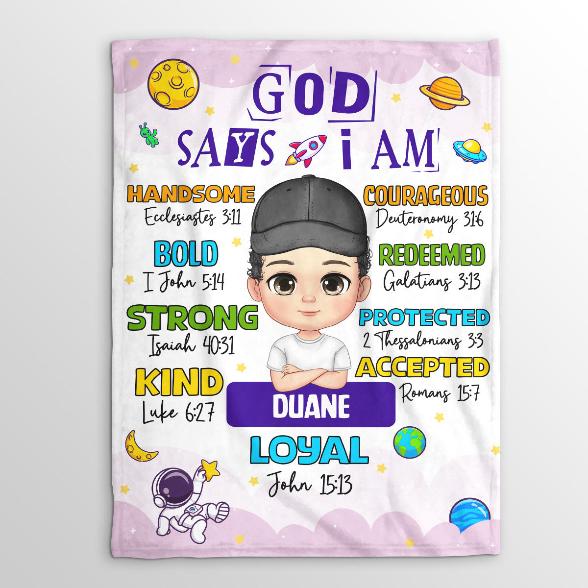 God Says I Am Girls Boys | Personalized Fleece Blanket JSFBHLPA1405L