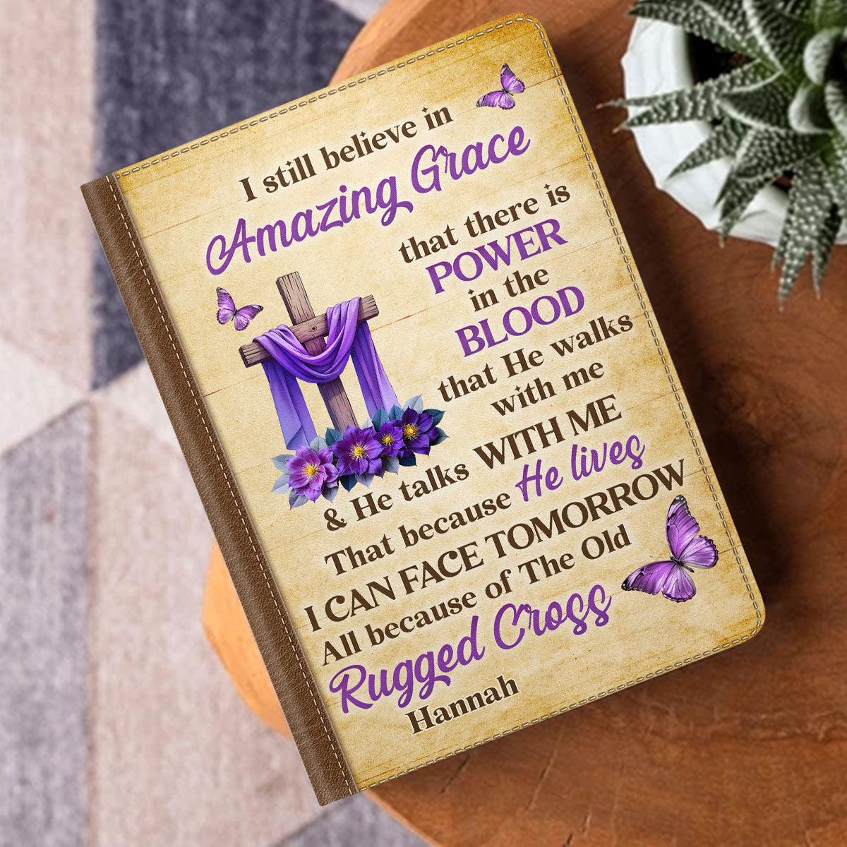 Faith Through The Cross | Personalized Leather Cover Notebook