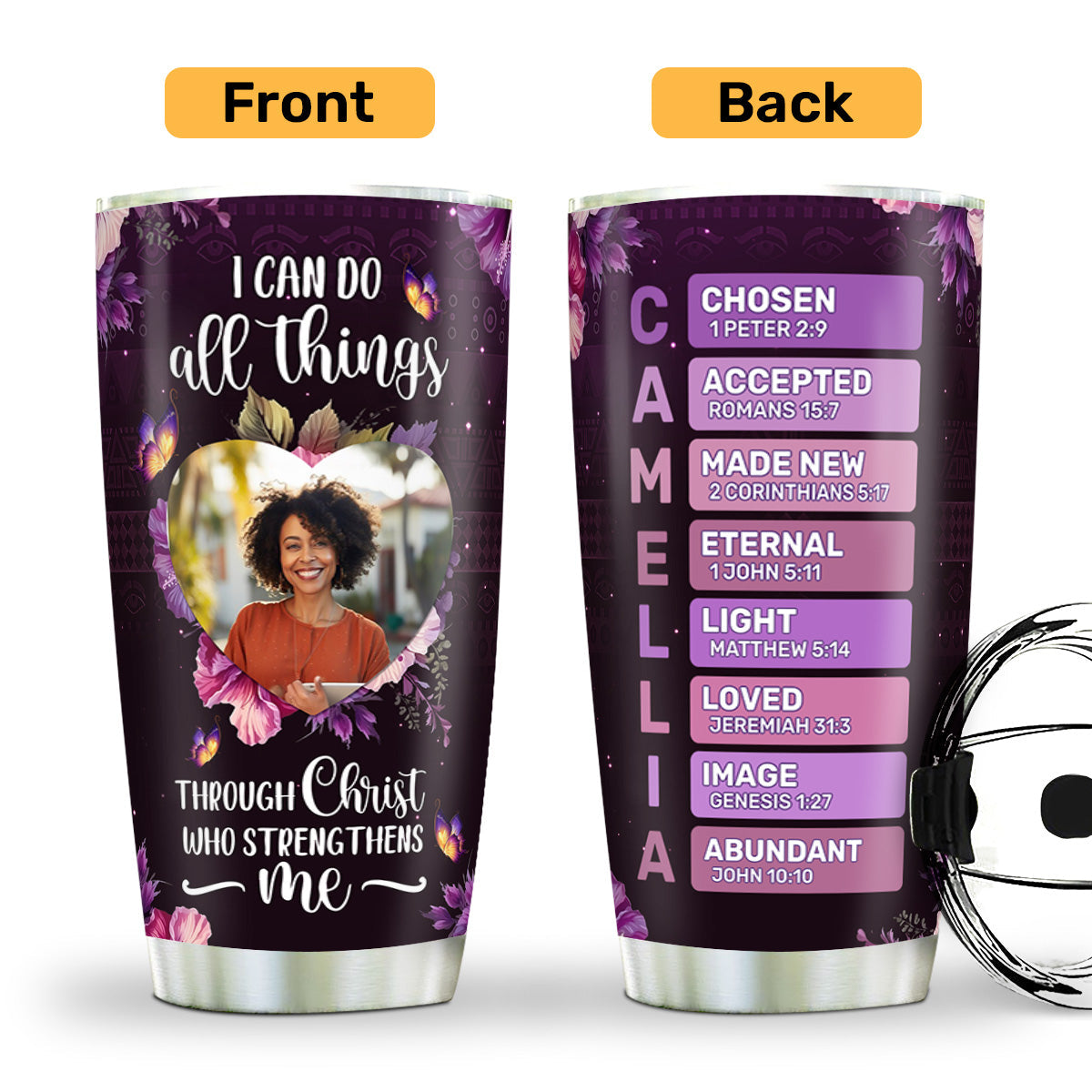 I Can Do All Things Through Christ Who Strengthens Me | Personalized Stainless Steel Tumbler
