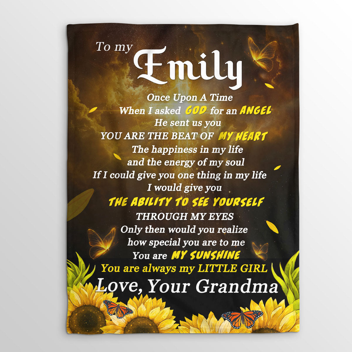 Unique Gift For Granddaughter | Personalized Fleece Blanket JSFBHLPA1518TA