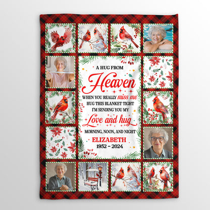 A Hug From Heaven Cardinal | Personalized Fleece Blanket JSFBHLL2835L