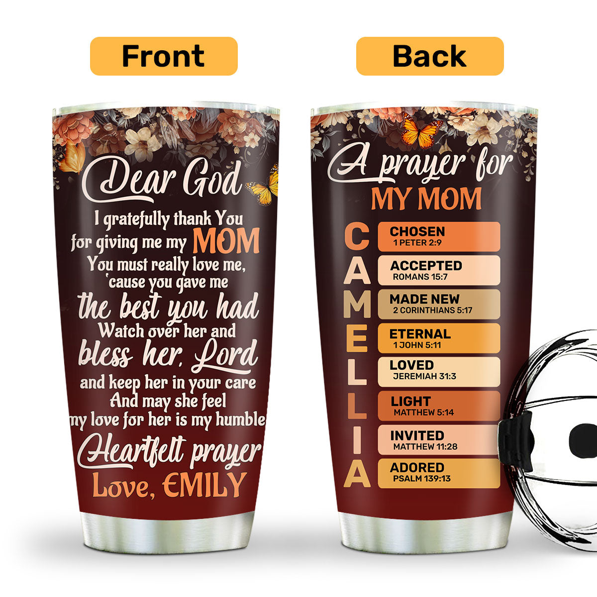 A Prayer For My Mom | Personalized Stainless Steel Tumbler