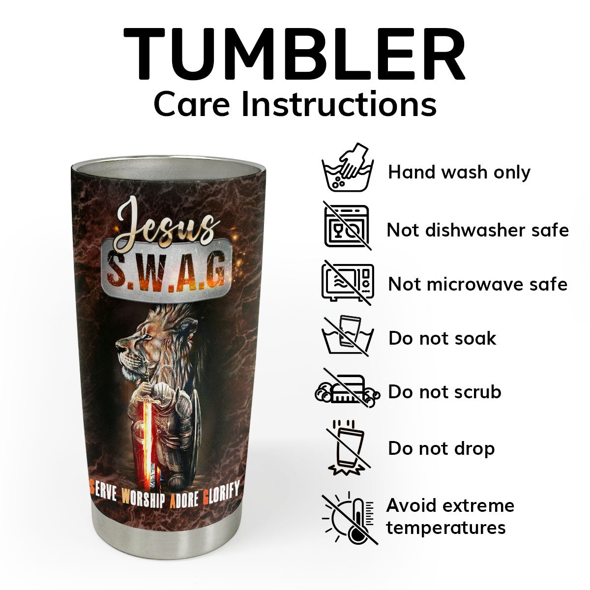 Jesus SWAG | Personalized Stainless Steel Tumbler JSSSTHLHA1419M