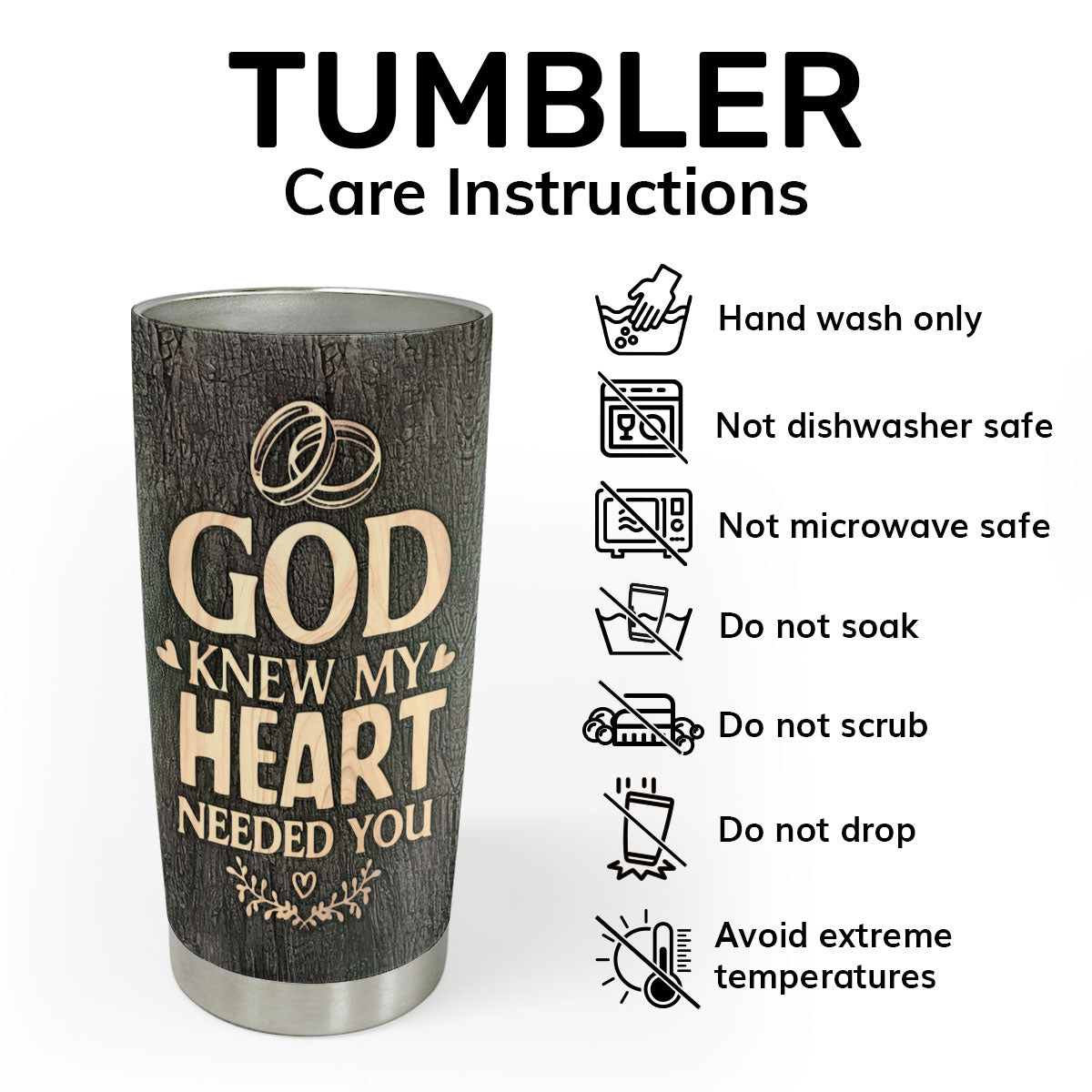 God Knew My Heart Needed You | Personalized Stainless Steel Tumbler