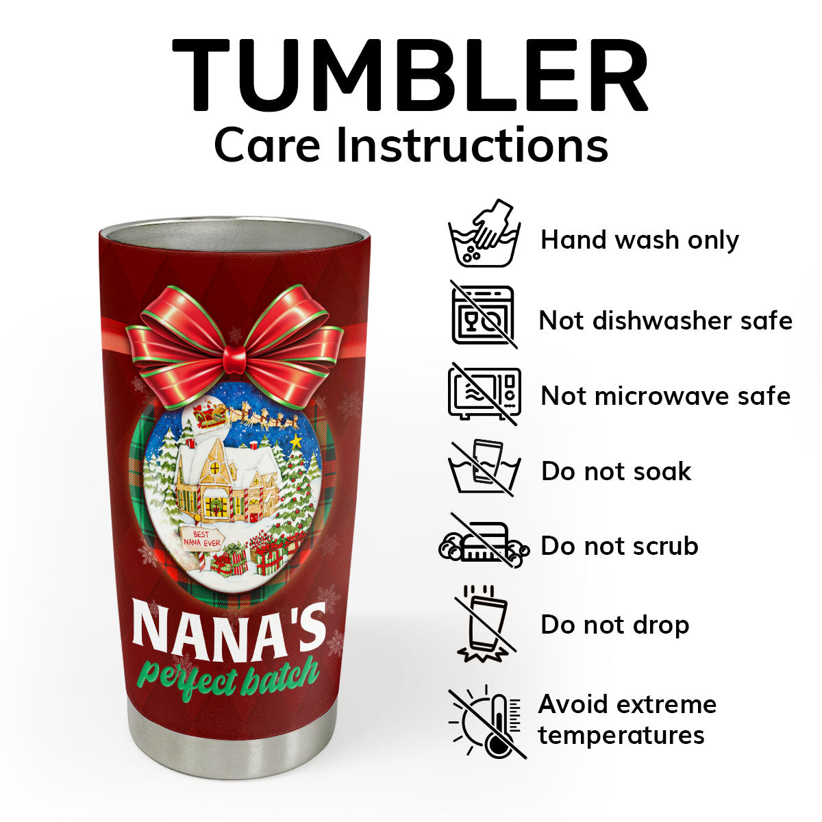 Nana's Perfect Batch | Personalized Stainless Steel Tumbler