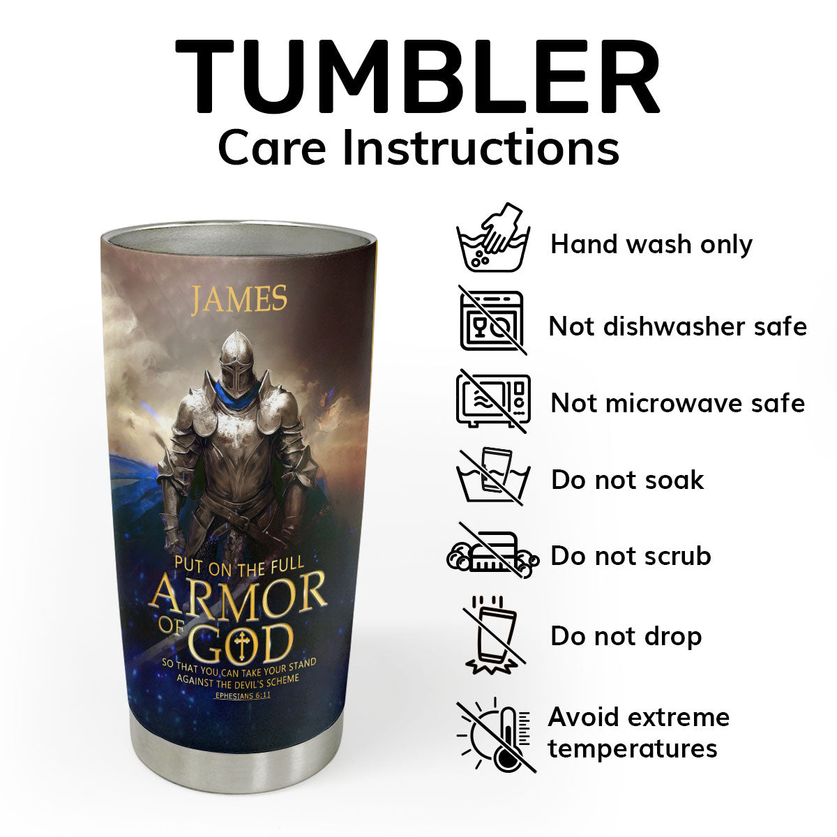 Armor Of God | Personalized Stainless Steel Tumbler JSSSTPPA1179D