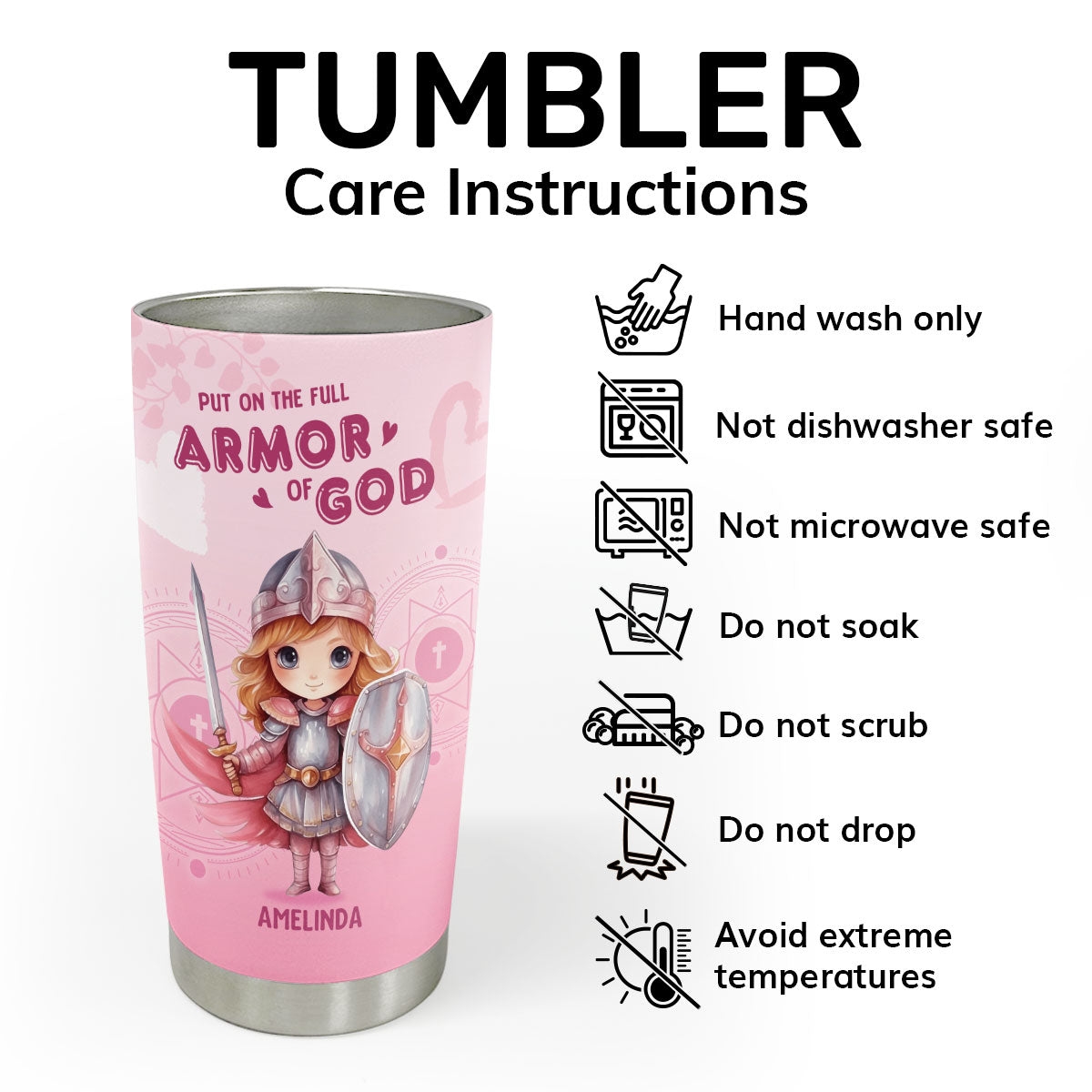 Armor Of God Kids | Personalized Stainless Steel Tumbler JSSSTPPA828T