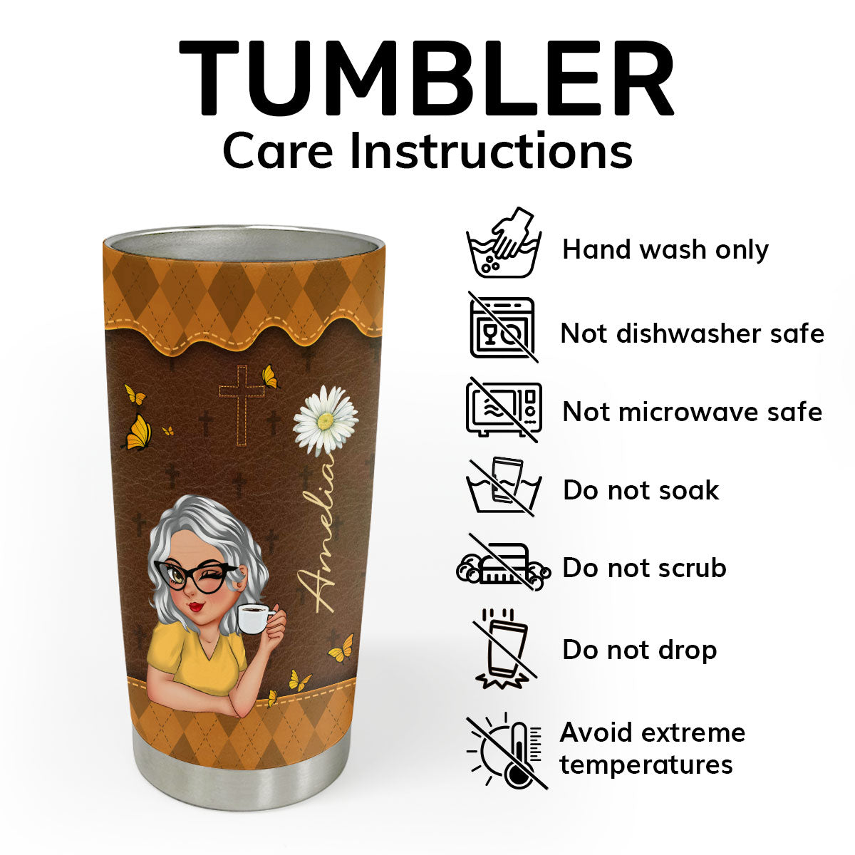 Birth Flower | Personalized Stainless Steel Tumbler JSSSTPT1421L