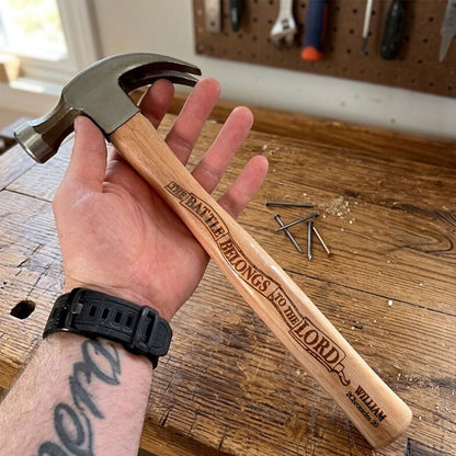 The Battle Belongs To The Lord | Personalized Wooden Hammer