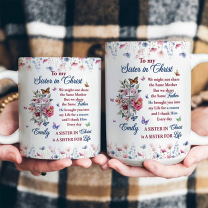 To My Sister In Christ | Personalized Ceramic Coffee Mug