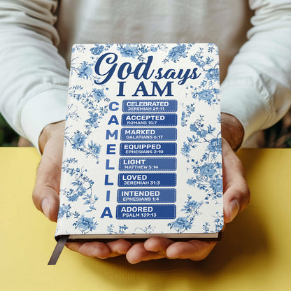 God Says I Am  | Personalized Leather Cover Notebook