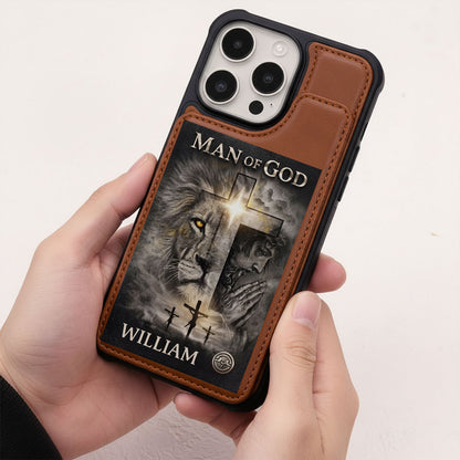 Man Of God | Personalized Leather Flip Wallet Phone Case