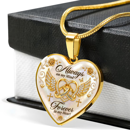 Guardian Wings Of Love | Personalized Heart Necklace