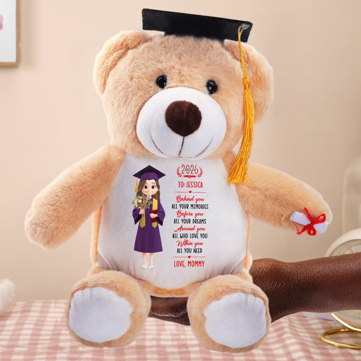 Behind You All Your Memories | Personalized Graduation Teddy Bear