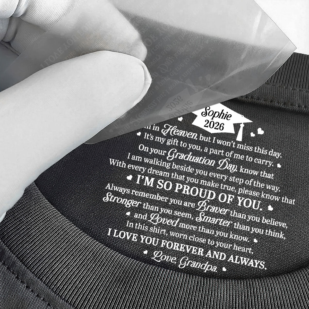 I’m In Heaven But I Won't Miss This Day | Personalized Shirt With Design Inner Neck
