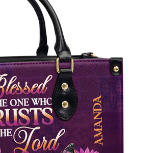 Jesuspirit | Personalized Leather Handbag With Zipper | Blessed Is The One Who Trusts In The Lord LHBM795
