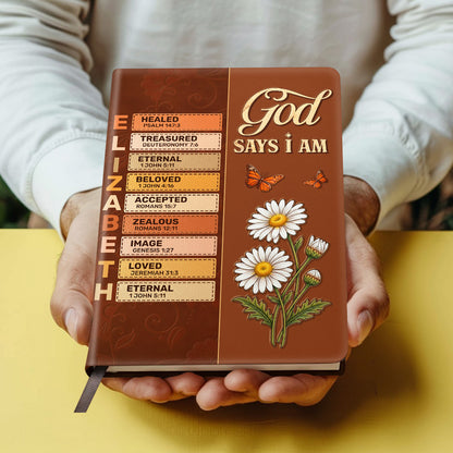 God Says I Am | Personalized Leather Cover Notebook