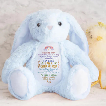 I Can Do All Things Through Christ - Personalized Stuffed Bunny