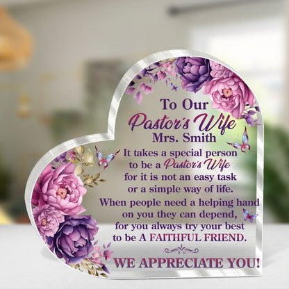 To Our Pastor' Wife | Personalized Custom Shaped Squared Acrylic Plaque