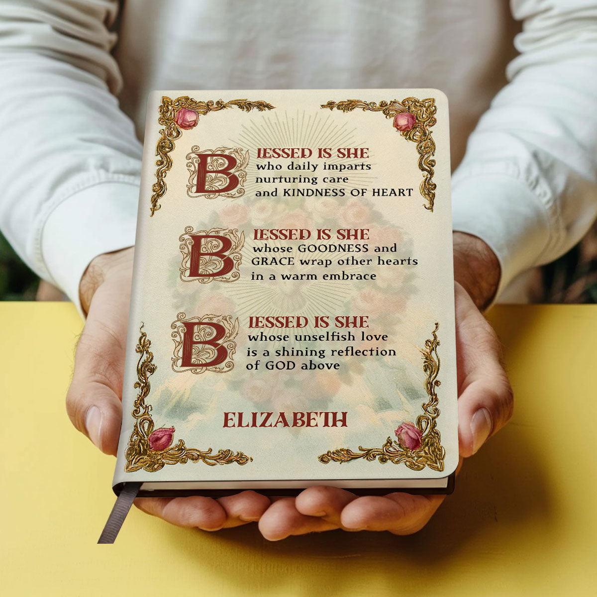 Blessed Is She | Personalized Leather Cover Notebook