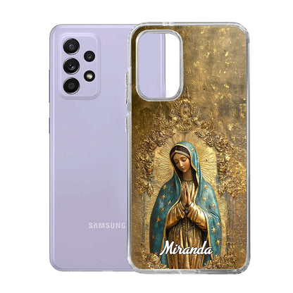 Vintage Style Virgin Mary | Personalized Clear Silicone Phone Case