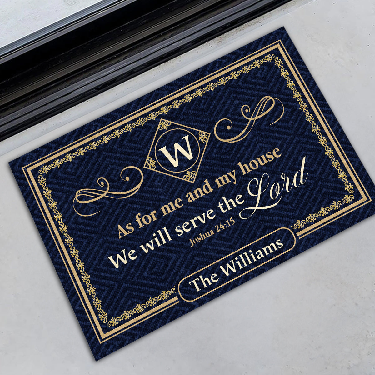 As For Me And My House We Will Serve The Lord | Personalized Doormat