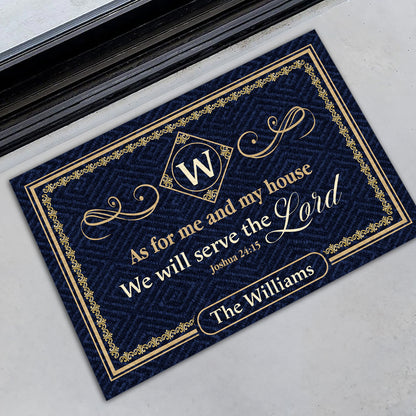 As For Me And My House We Will Serve The Lord | Personalized Doormat