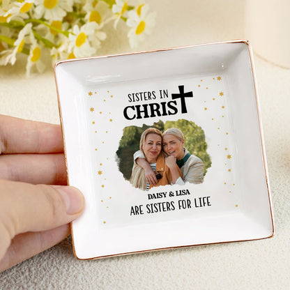 Sisters In Christ Photo Upload | Personalized Jewelry Dish JSJDHLL2831T