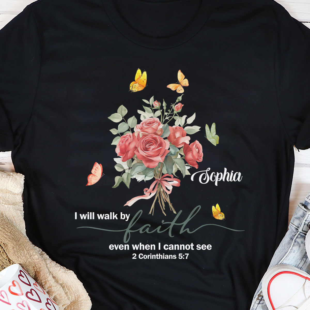 I Will Walk By Faith Even When I Cannot See | Personalized 2D Unisex T-shirt