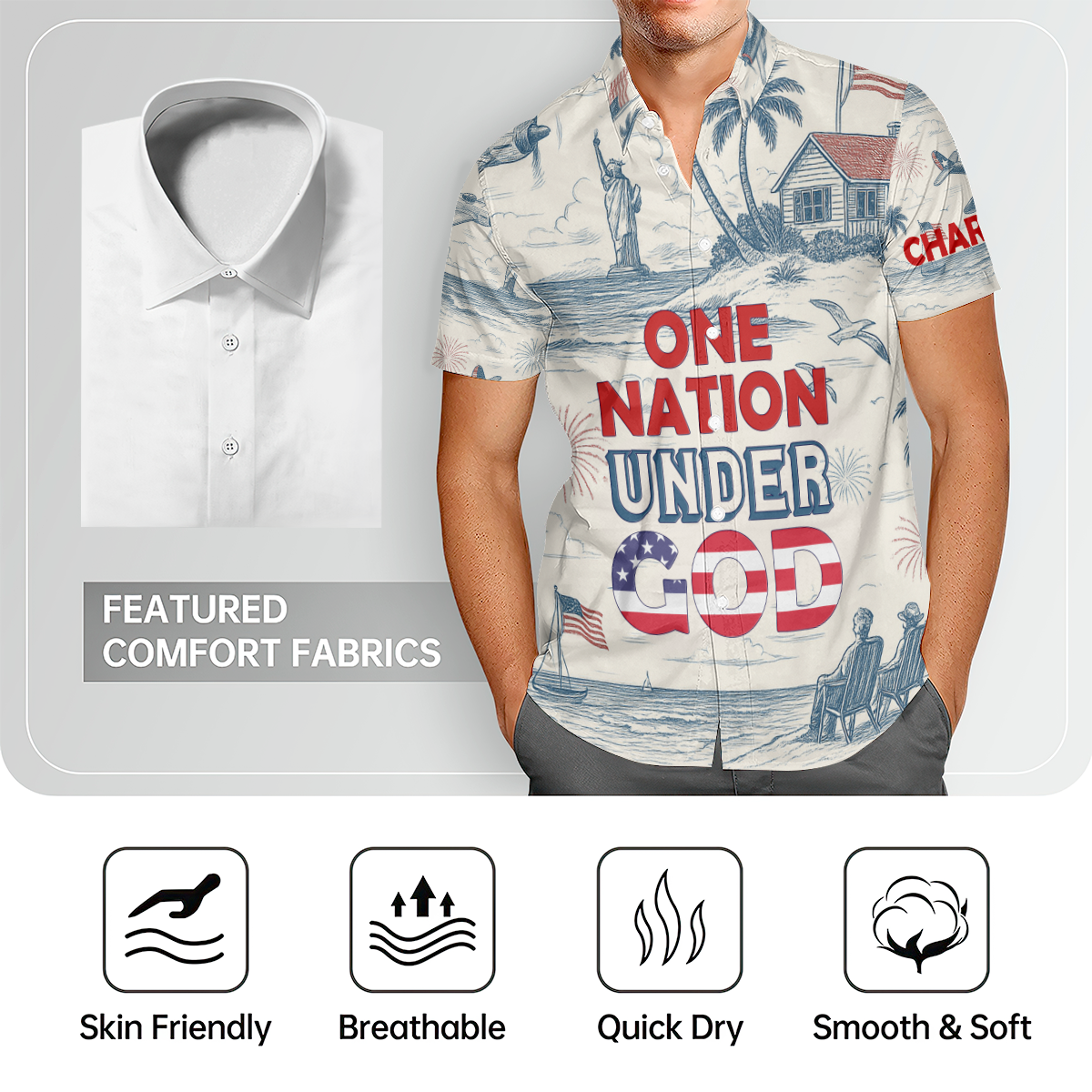 One Nation Under God | Personalized Hawaiian Shirt