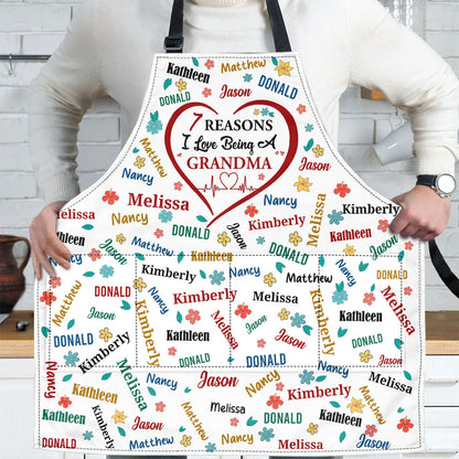 The Reason I Love Being A Grandma | Personalized Apron With Pocket