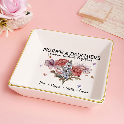 Mother And Daughters Forever Linked Together | Personalized Jewelry Dish