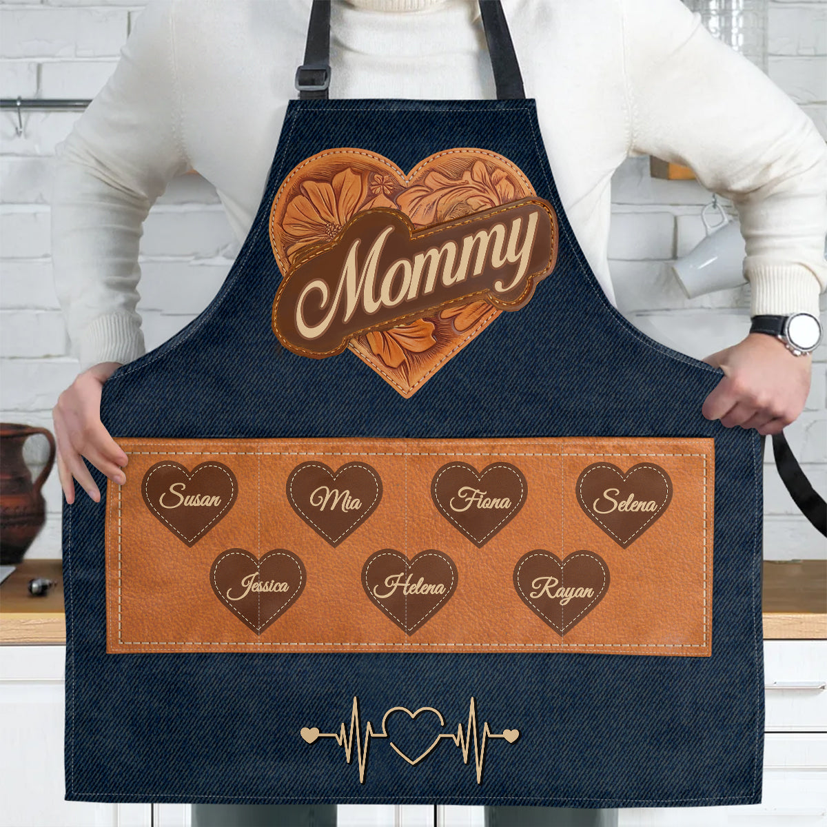 Gift For Mom And Grandma | Personalized Apron With Pocket