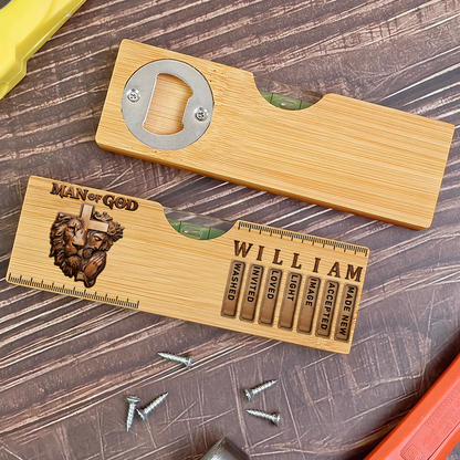 Man Of God | Personalized Wooden Spirit Level Bottle Opener