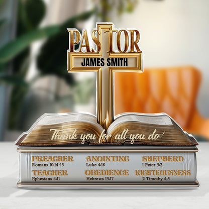 My Preacher, Teacher, & Shepherd | Personalized Custom Shaped Squared Acrylic Plaque