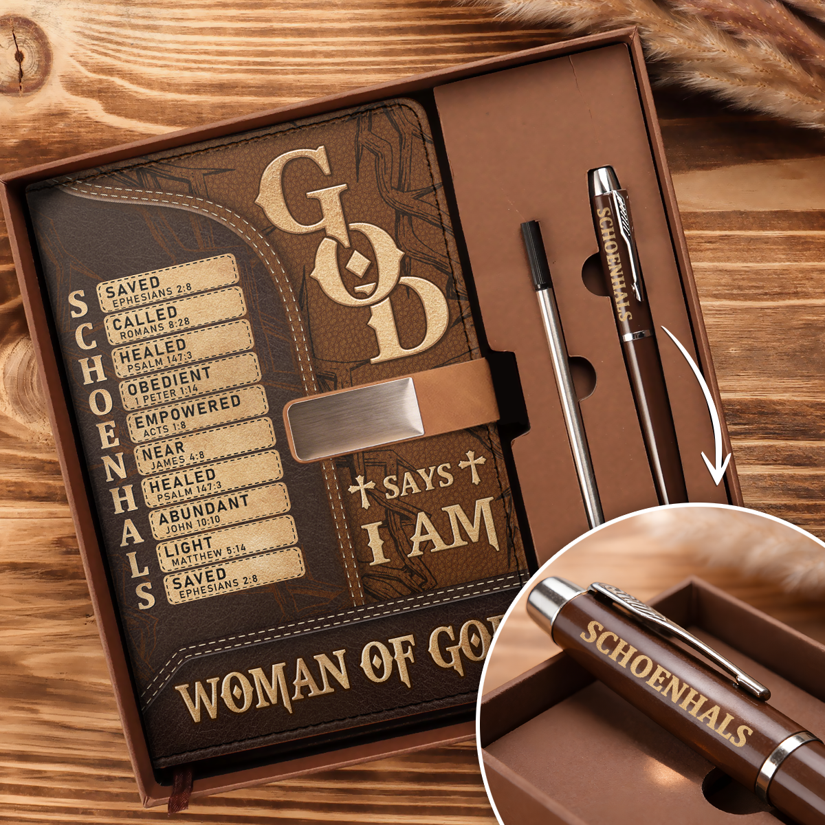 Man Of God  | Personalized Leather Notebook & Pen Set