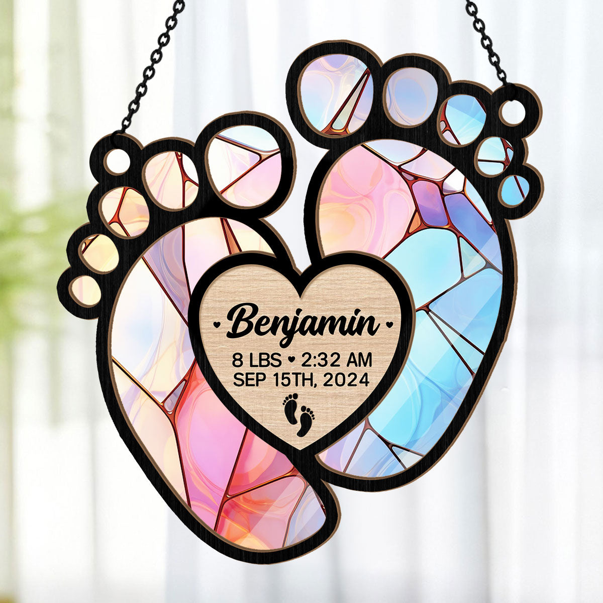 Newborn Baby | Personalized Window Hanging Suncatcher JSWHSCHLPA2686M