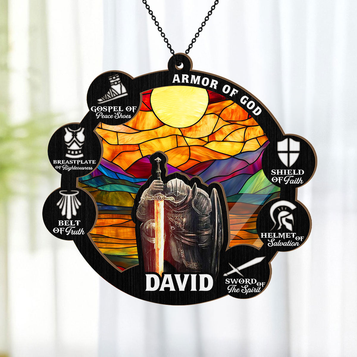 Armor Of God | Personalized Window Hanging Suncatcher JSWHSCPHA1459L